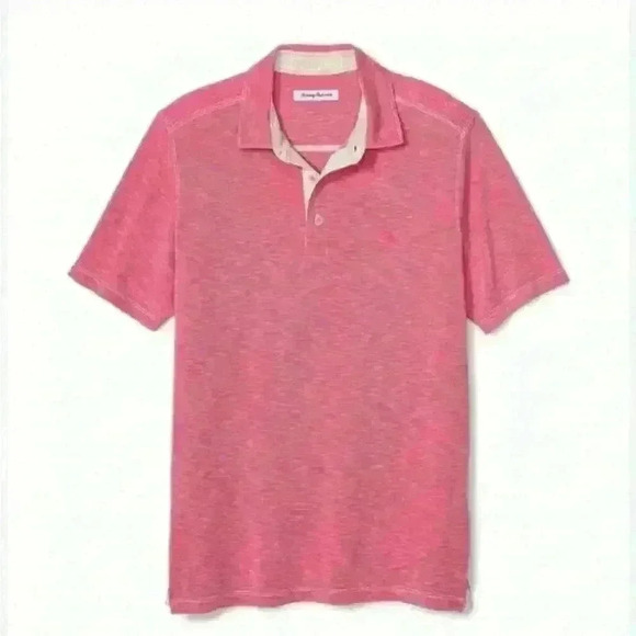Tommy Bahama Palmetto Paradise Salmon Pink Polo Short Sleeve Shirt Size XXL - Picture 1 of 8